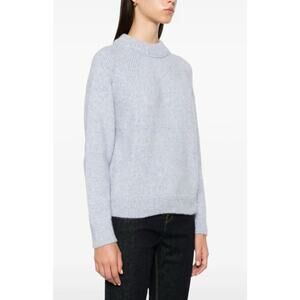 CLOSED Blue Alpaca Blend Knit Sweater M Raglan Sleeve Ribbed Pullover Cozy